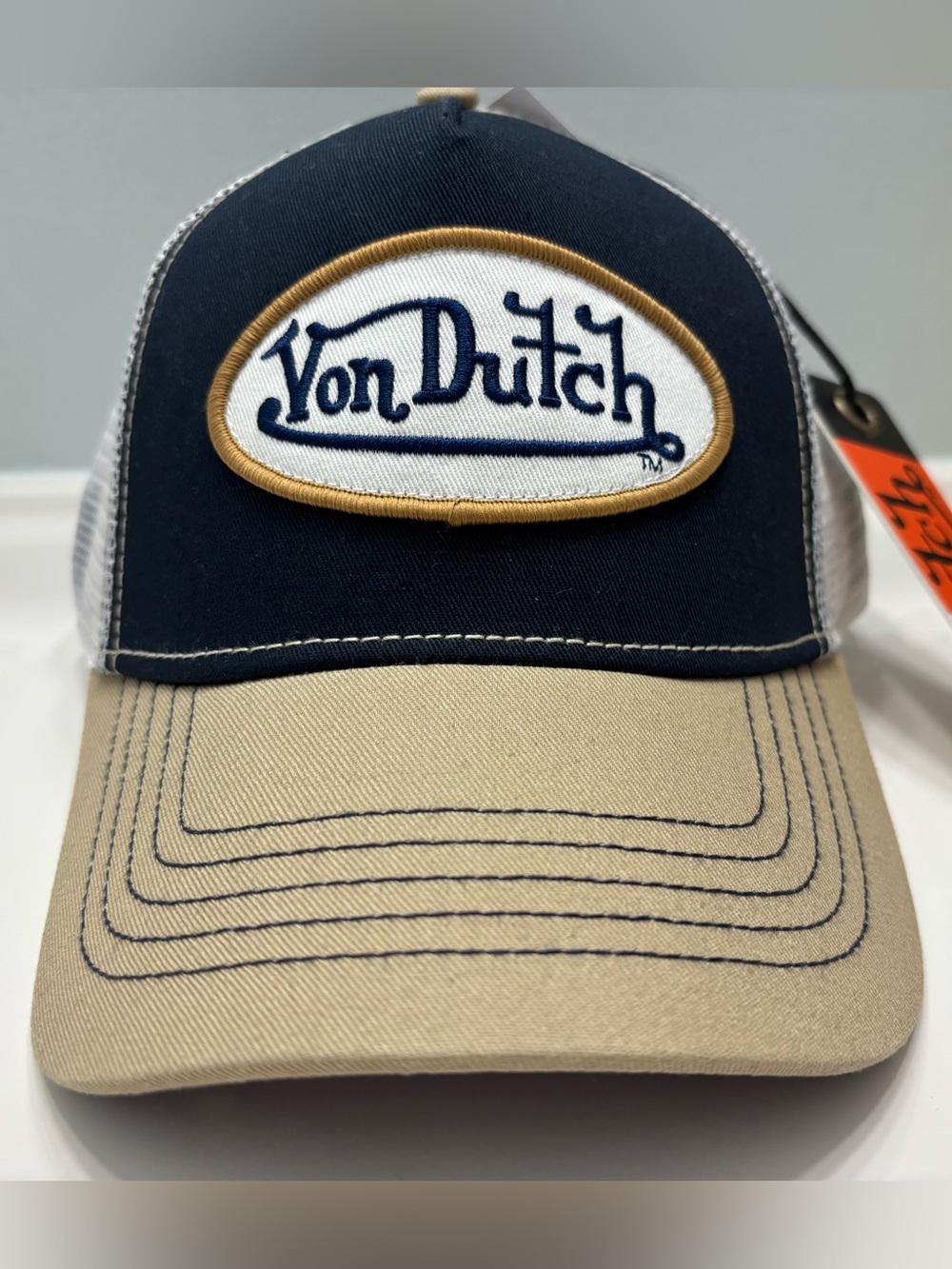Von Dutch Trucker Hat in Navy, Khaki and White